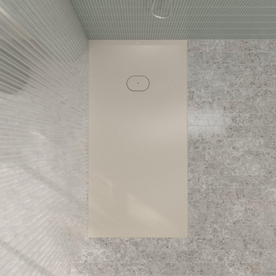 Villeroy & Boch Ecora douchebak - 160x80x4.5cm - afvoer korte zijde - almond (beige)