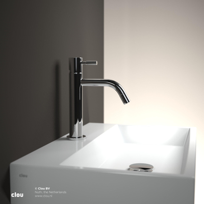 Clou Xo wastafelkraan - opbouw - 1-gats - voorsprong 11.9cm - eengreeps - zonder waste - chroom