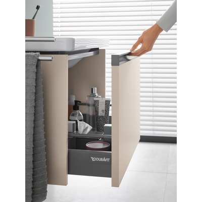 Duravit Ketho 2 meuble sous-lavabo avec 1 tiroir 61x39x44cm avec poignée anthracite taupe mat