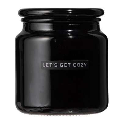 Wellmark Bougie parfumée - Fresh Linnen - grande - 9.5x11 - verre noir - Let's Get Cozy