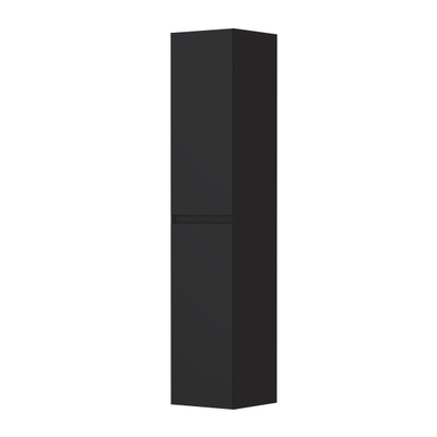 INK armoire de salle de bains 35x35x170cm 2 portes ouvrant à gauche et à droite sans poignées MDF laqué noir mat