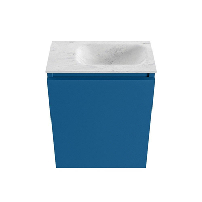 MONDIAZ TURE-DLUX 40cm toiletmeubel Jeans. EDEN wastafel Opalo positie rechts. Zonder kraangat.