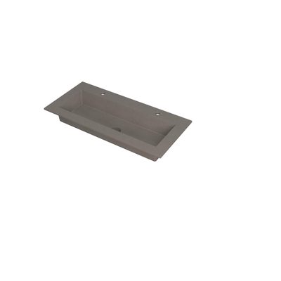 INK Kraft wastafel - 100x45x1cm - 1 wasbak - 2 kraangaten - Quartz beton