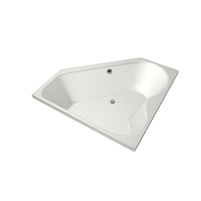 Xenz Cyprus Baignoire d'angle - 145x145x53 - bonde au milieu - acrylique - blanc mat