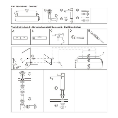 Differnz Ovale pack lave-mains – ovale – 38 x 24 x 7 cm – céramique blanche – robinet chromé
