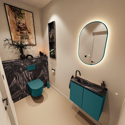 MONDIAZ TURE-DLUX 60cm toiletmeubel Smag. EDEN wastafel Lava positie links. Met 1 kraangat.