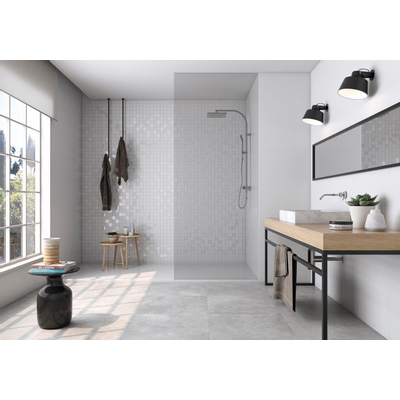 Cifre Ceramica carrelage mural et de sol - 60x60cm - Carré - 9mm - rectifié - aspect béton - blanc