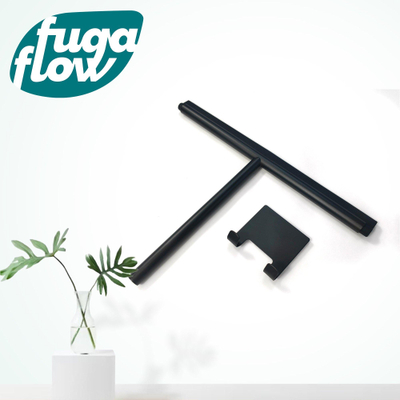 FugaFlow Efficiente Acces Raclette de douche avec support Noir mat