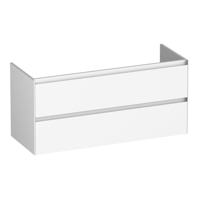 BRAUER Inspire wastafelonderkast 120 2 softclose lades - greeploos - 2 sifon uitsparingen - mat wit