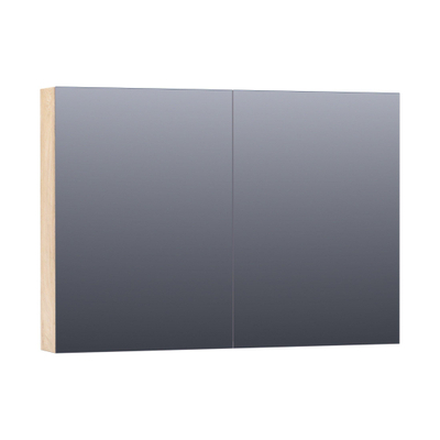 BRAUER Impress Deluxe spiegelkast – 99x70x15 cm – directe LED – Forest Wheat