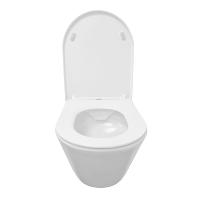 Wiesbaden Stereo hangtoilet – spoelrandloos – diepte 53 cm – met Shade slim softclose zitting – mat wit