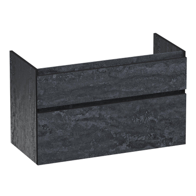 BRAUER Delight Edge meuble sous-lavabo 100 2 tiroirs softclose - sans poignée - 1 découpe pour siphon - Damascus