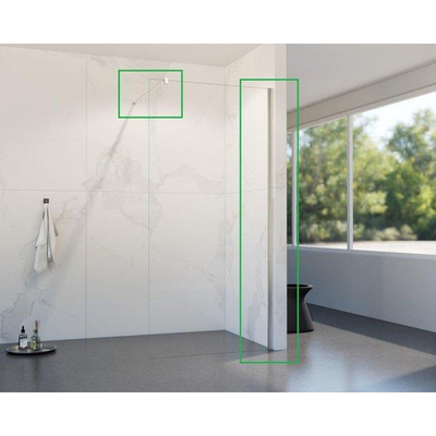 FugaFlow Eccelente Vetro Douche à l'italienne - 110x200cm - verre satiné - Inox brossé