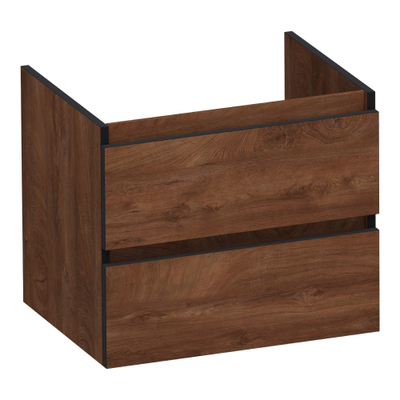 BRAUER Joy Edge wastafelonderkast 60 2 softclose lades - greeploos - 1 sifon uitsparing - Forest Cacao