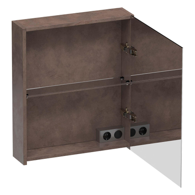 BRAUER Impress armoire de toilette - 60x70x15cm - sans éclairage - avec 1 porte de miroir double face à ouverture à droite - Erosion