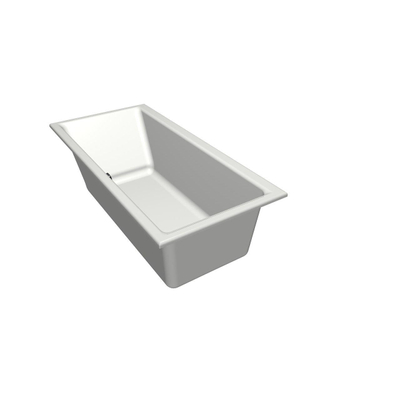 Xens Kristal baignoire à encastrer rectangulaire sans vidange avec trou de trop-plein 235 litres 160x75x48/55cm acrylique blanc