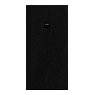 BRAUER Asteroid Douchebak 90x180 incl. antislip en antibacterieel mineraalmarmer mat zwart