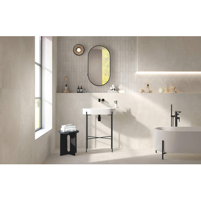 ÉCHANTILLON Terravito Elzino carreau mural et de sol - 6x24cm - Aspect pierre naturelle - Blanc mat (blanc)