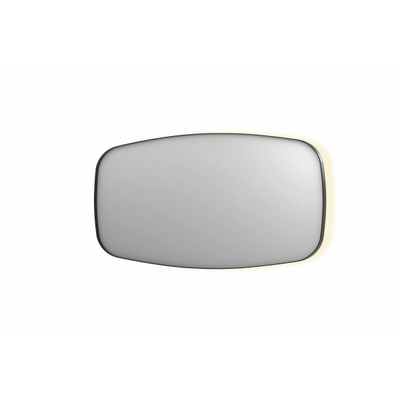 INK SP30 spiegel - 160x4x80cm contour in stalen kader incl indir LED - verwarming - color changing - dimbaar en schakelaar - geborsteld metal black