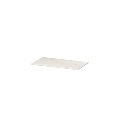 INK Topdeck Wastafelblad - 80x45x1cm - tbv onderkast - zonder uitsparing - Keramiek - Calacatta mat
