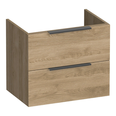 BRAUER Elevate meuble-lavabo peu profond 60 sans poignées rapportées 2 tiroirs à fermeture douce et 1 découpe pour siphon - Sunlit