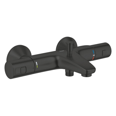 Grohe Precision Start Badset - thermostatische badkraan - houder - handdouche - matte black (mat zwart)