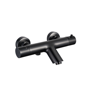 Fortifura Calvi Thermostatische Badkraan - Mat Zwart OUTLETSTORE