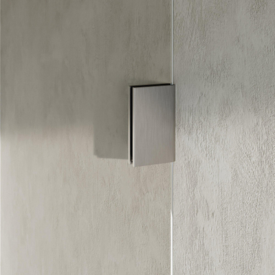 BRAUER Void Carving Porte de niche - 2 pièces - 130x200cm - porte battante de 60cm sur verre - revêtement verre - réversible - verre clair - Acier inoxydable brossé PVD