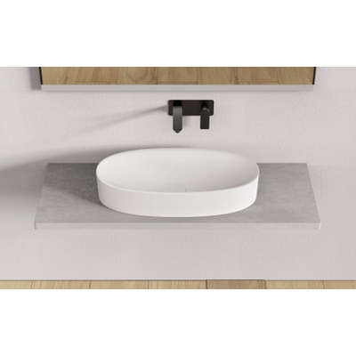 Ideavit Solidcliff-70 Vasque à poser Ovale 70x35x12,5cm Solid surface Blanc mat