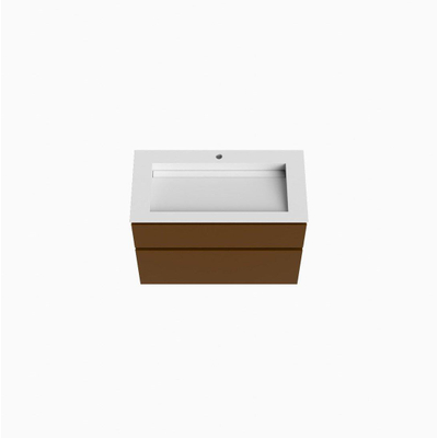 Mondiaz XABI Badkamermeubelset - 90x60x45cm - 2 lades - wastafel AVON talc - midden - 1 kraangat - Rust