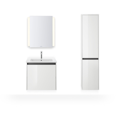 Duravit Ketho 2 meuble sous-lavabo avec 1 tiroir 61x48x44cm avec poignée anthracite blanc haute brillance