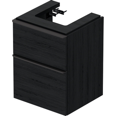Duravit D-Neo wastafelonderkast 48.4x62.5x44.2cm 2 lades Eiken (zwart) Mat