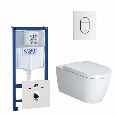 Duravit Me by starck Starck Me Toiletset - inbouwreservoir - diepspoel - wandcloset - softclose - bedieningsplaat verticaal - wit