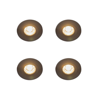 QAZQA Xena spot encastré - set de 4 - 8x8cm - IP44 - rond - noir mat