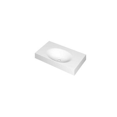 INK Smooth wastafel - 80x45x9cm - 1 wasbak - 0 kraangaten - polystone wit mat