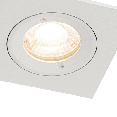 QAZQA Xena spot encastré - set de 6 - 8x8cm - IP44 - carré - blanc mat