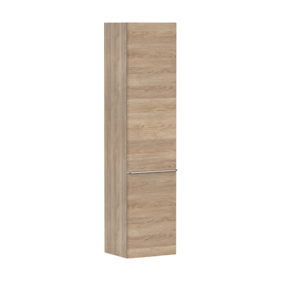 Hansgrohe Xelu Q Armoire haute - 165x40x35cm - 2 portes - poignée chrome - fermeture amortie - charnière à droite - natural oak