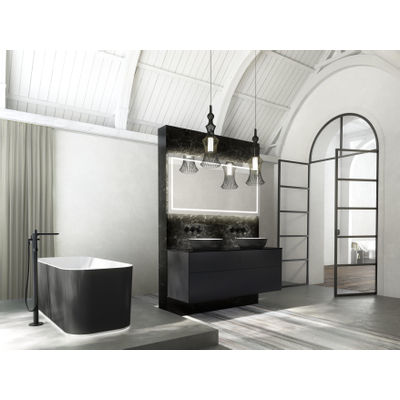 Villeroy & Boch Artis opzet wastafel - 43cm - zonder kraangat c plus - Coal Black (glans zwart)