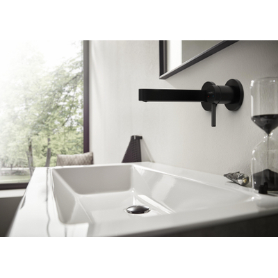 Hansgrohe Finoris 1 greeps wastafelkraan - inbouw - voorsprong 168 mm - met afvoerplug - mat wit