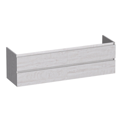 BRAUER Joy Wavy meuble de salle de bains sous lavabo 160 4 tiroirs à fermeture en douceur - sans poignées - 2 découpes pour siphon - Forest Seashell