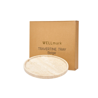 Wellmark Round Travertine tray schaal 27cm Rond Beige