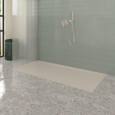 Villeroy & Boch Ecora douchebak - 170x80x3.5cm - afvoer lange zijde - almond (beige)