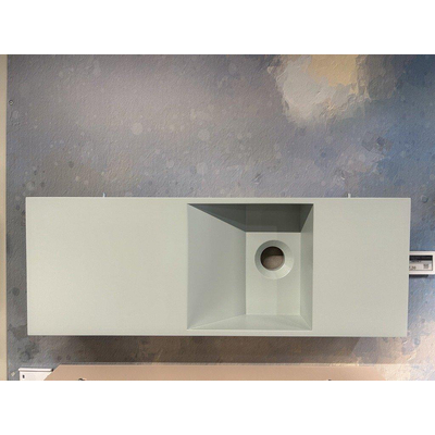 Mondiaz TYNE 60cm fontein solid surface kleur GREEY. Positie wastafel rechts SHOWROOMMODEL