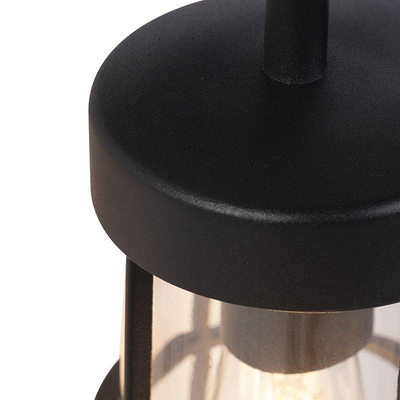 QAZQA Elza Applique murale - 1 lampe - 11,5x14cm - IP44 - Noir