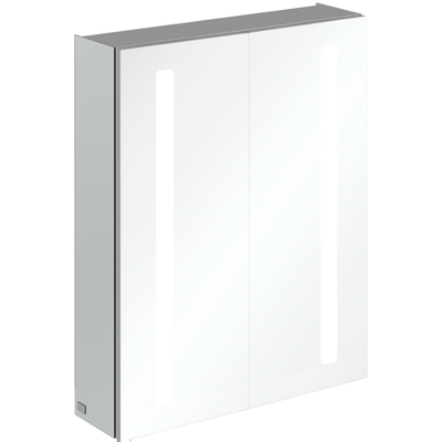 Villeroy & Boch My View 14+ armoire de toilette - avec 2 portes avec éclairage LED vertical 60x75x17.3cm - incl. boîte à médicaments verrouillable
