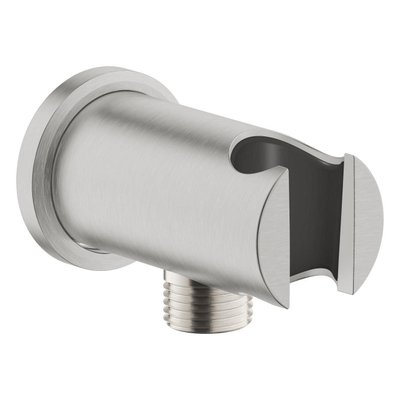 GROHE Rainshower Raccord mural - 1/2" - avec support - rosace ronde - supersteel