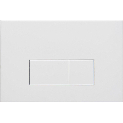 QeramiQ Dely Swirl Ensemble WC- 36,3x51,7 cm - Réservoir encastré Geberit UP320 - Abattant fin - Plaque de commande métallique blanche mate - Boutons rectangulaires - Blanc brillant
