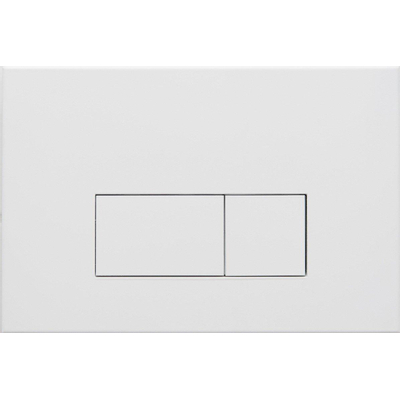 QeramiQ Dely Swirl Toiletset - 36.3x51.7cm - Geberit UP320 Burda inbouwreservoir - 35mm zitting - mat witte metalen bedieningsplaat - rechthoekige knoppen - wit glans