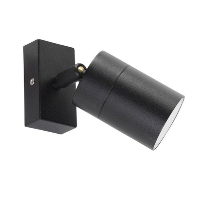 QAZQA Solo Applique murale set - 1 lampe - 6cm - y compris ampoule LED dimmable - IP44 - Cylindre - Noir