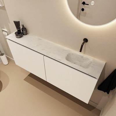 MONDIAZ TURE-DLUX 120cm toiletmeubel Talc. EDEN wastafel Opalo positie rechts. Zonder kraangat.